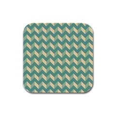 Modern Retro Chevron Patchwork Pattern Rubber Square Coaster (4 Pack) 