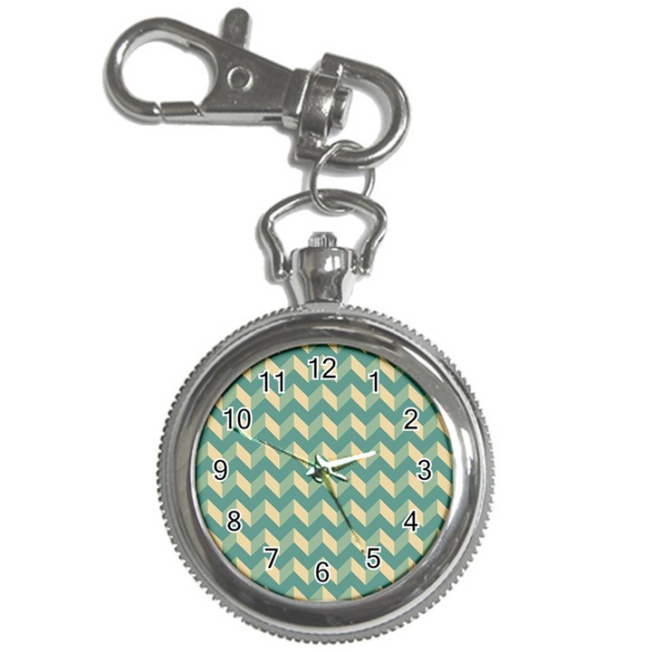 Modern Retro Chevron Patchwork Pattern Key Chain Watches