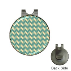 Modern Retro Chevron Patchwork Pattern Hat Clips With Golf Markers