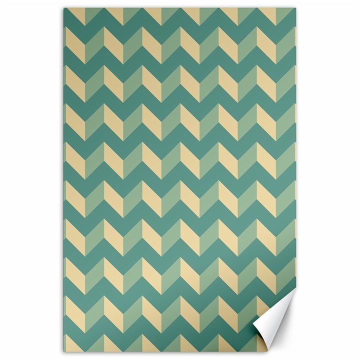 Modern Retro Chevron Patchwork Pattern Canvas 20  x 30  