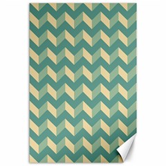 Modern Retro Chevron Patchwork Pattern Canvas 24  X 36 