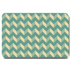 Modern Retro Chevron Patchwork Pattern Large Doormat 