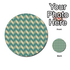 Modern Retro Chevron Patchwork Pattern Multi-purpose Cards (round)  by GardenOfOphir