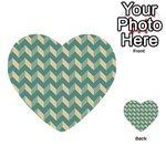 Modern Retro Chevron Patchwork Pattern Multi-purpose Cards (Heart)  Back 9