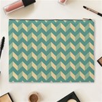 Modern Retro Chevron Patchwork Pattern Cosmetic Bag (XL) Back