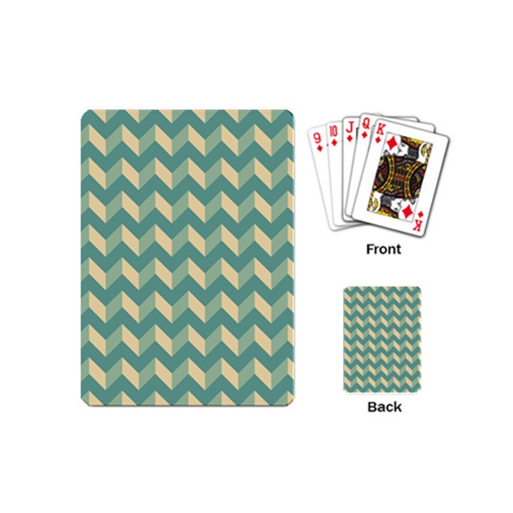 Modern Retro Chevron Patchwork Pattern Playing Cards (Mini) 