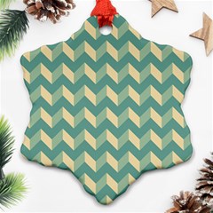 Modern Retro Chevron Patchwork Pattern Snowflake Ornament (2-side)