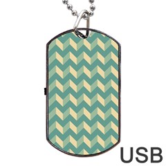 Modern Retro Chevron Patchwork Pattern Dog Tag Usb Flash (one Side)