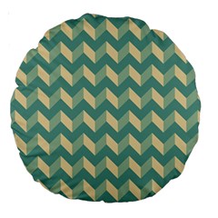 Modern Retro Chevron Patchwork Pattern Large 18  Premium Round Cushions