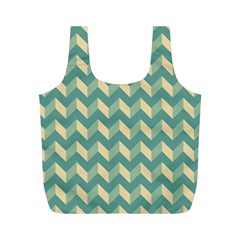 Modern Retro Chevron Patchwork Pattern Full Print Recycle Bags (m)  by GardenOfOphir