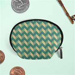 Modern Retro Chevron Patchwork Pattern Accessory Pouches (small) 