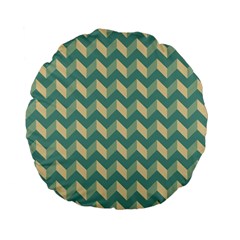 Modern Retro Chevron Patchwork Pattern Standard 15  Premium Flano Round Cushions