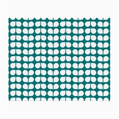 Teal And White Leaf Pattern Small Glasses Cloth