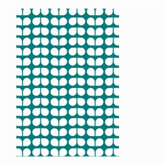 Teal And White Leaf Pattern Small Garden Flag (two Sides)