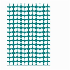 Teal And White Leaf Pattern Large Garden Flag (two Sides)