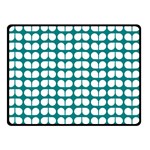 Teal And White Leaf Pattern Double Sided Fleece Blanket (Small)  45 x34  Blanket Front