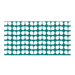 Teal And White Leaf Pattern Satin Wrap