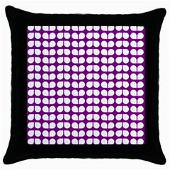 Purple And White Leaf Pattern Throw Pillow Cases (black)