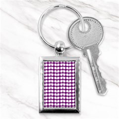 Purple And White Leaf Pattern Key Chains (rectangle) 