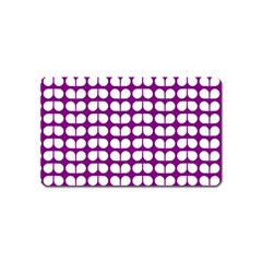 Purple And White Leaf Pattern Magnet (name Card)