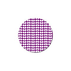 Purple And White Leaf Pattern Golf Ball Marker by GardenOfOphir