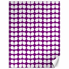 Purple And White Leaf Pattern Canvas 12  X 16  