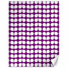 Purple And White Leaf Pattern Canvas 18  X 24  