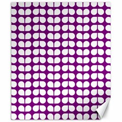 Purple And White Leaf Pattern Canvas 20  X 24   by GardenOfOphir