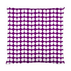 Purple And White Leaf Pattern Standard Cushion Case (one Side) 