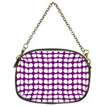 Purple And White Leaf Pattern Chain Purses (Two Sides)  Front