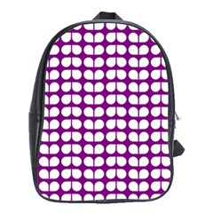 Purple And White Leaf Pattern School Bags(large)  by GardenOfOphir