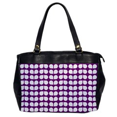 Purple And White Leaf Pattern Office Handbags