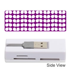 Purple And White Leaf Pattern Memory Card Reader (stick)  by GardenOfOphir