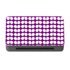 Purple And White Leaf Pattern Memory Card Reader With Cf