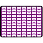 Purple And White Leaf Pattern Double Sided Fleece Blanket (Large)  80 x60  Blanket Front