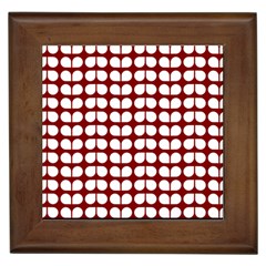 Red And White Leaf Pattern Framed Tiles