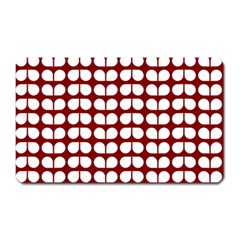 Red And White Leaf Pattern Magnet (rectangular)