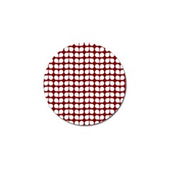 Red And White Leaf Pattern Golf Ball Marker