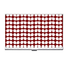 Red And White Leaf Pattern Business Card Holders