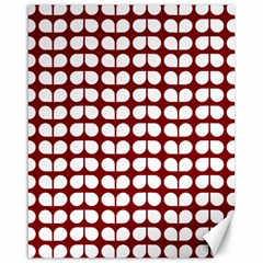 Red And White Leaf Pattern Canvas 16  X 20  