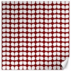 Red And White Leaf Pattern Canvas 20  X 20  