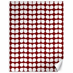 Red And White Leaf Pattern Canvas 18  X 24   by GardenOfOphir