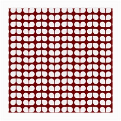 Red And White Leaf Pattern Medium Glasses Cloth (2-side) by GardenOfOphir