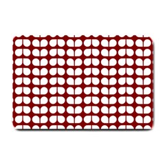 Red And White Leaf Pattern Small Doormat 