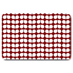 Red And White Leaf Pattern Large Doormat 