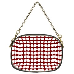 Red And White Leaf Pattern Chain Purses (one Side)  by GardenOfOphir