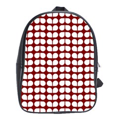 Red And White Leaf Pattern School Bags(large) 