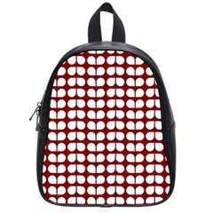 Red And White Leaf Pattern School Bags (small)  by GardenOfOphir