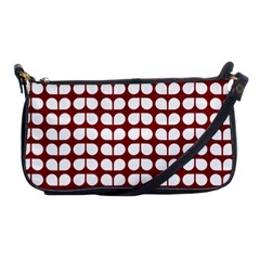 Red And White Leaf Pattern Shoulder Clutch Bags by GardenOfOphir