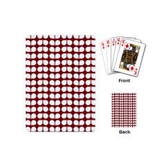 Red And White Leaf Pattern Playing Cards (mini) 